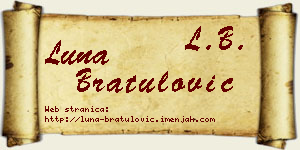 Luna Bratulović vizit kartica